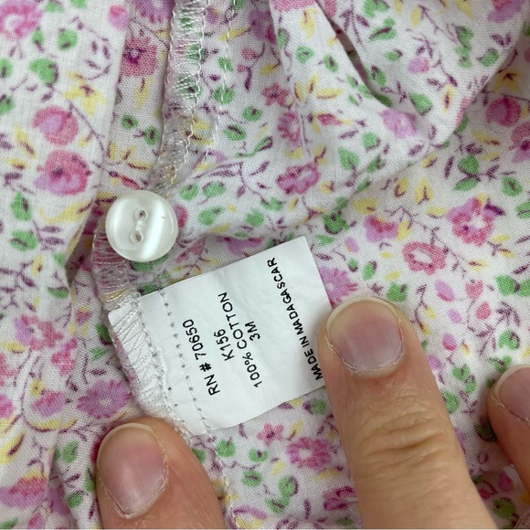 Edgehill Collection Pink Green Yellow Floral Dress Girl Size 3 Months - Picture 5 of 8